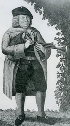 "Gamle Geordie Sime, en berömd pipare på sin tid", 1789